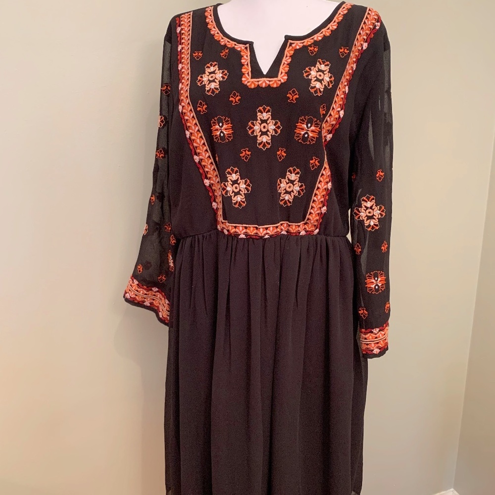 Alice & You Boho Mesh Embroidered Dress